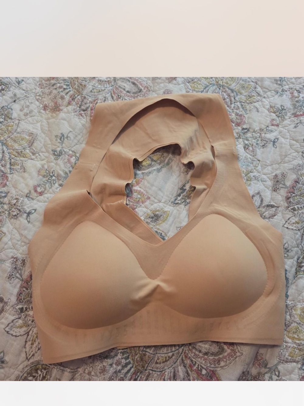 Seamless Padded Posture Correcting Comfort Bra - Nude